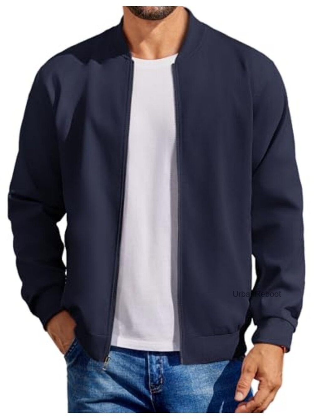 Light Cotton Bomber Jacket Flight Casual Softshell Varsity Zip